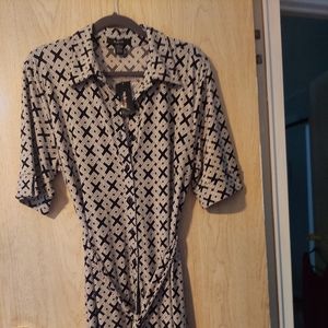 Style and Co Black and White shirt dress XL